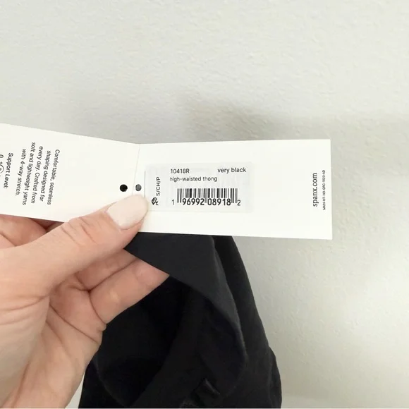 Spanx High Waisted Thong M Black Shapewear NWT - Picture 4 of 7